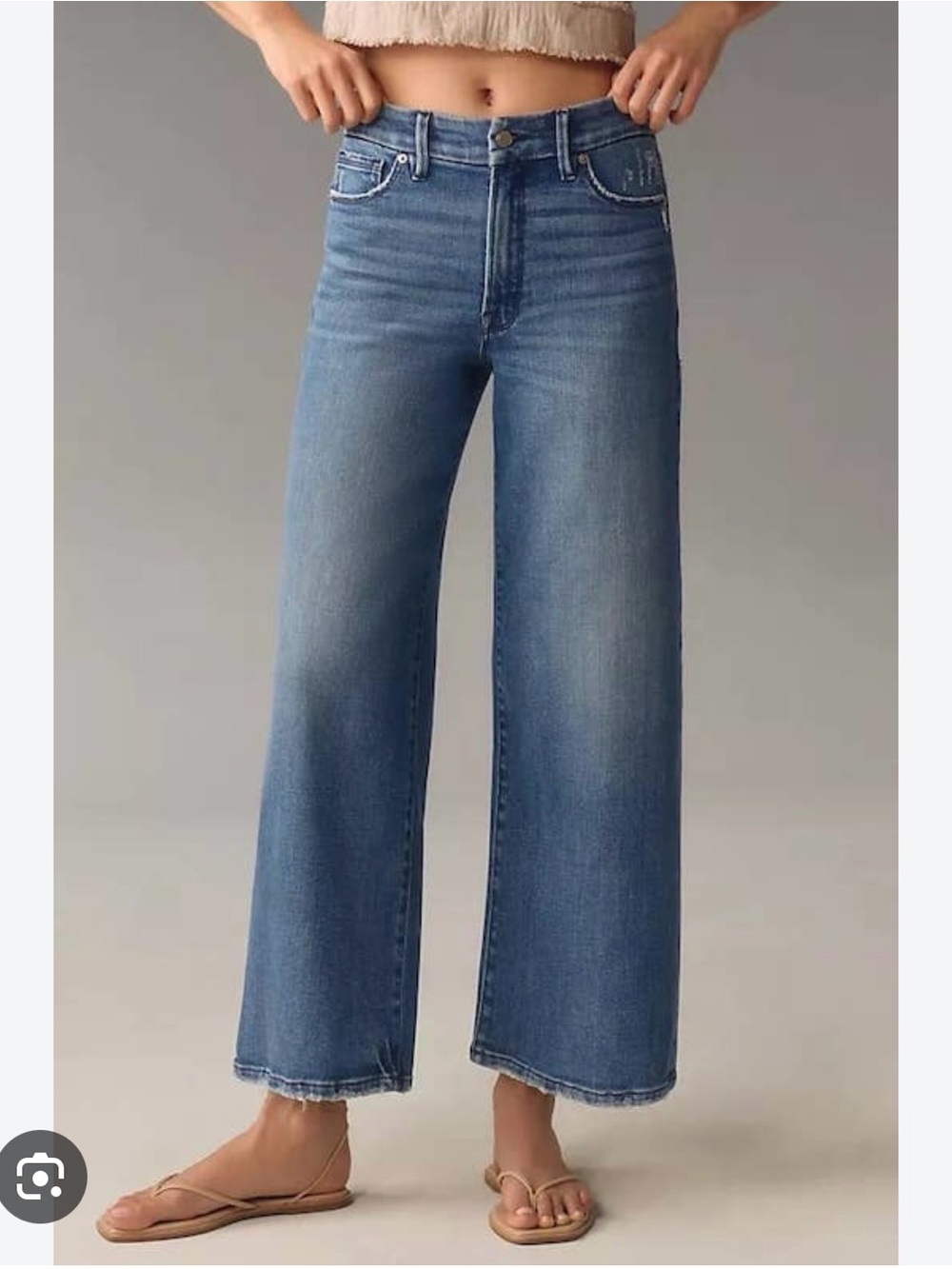 Universal Thread High-Rise Wide Leg Cropped Jeans - Blue 8